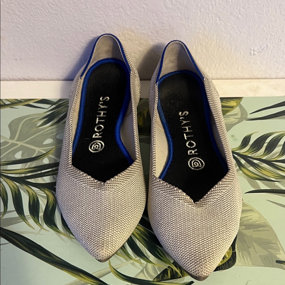 Rothy's Women's Cream and Blue Flats
